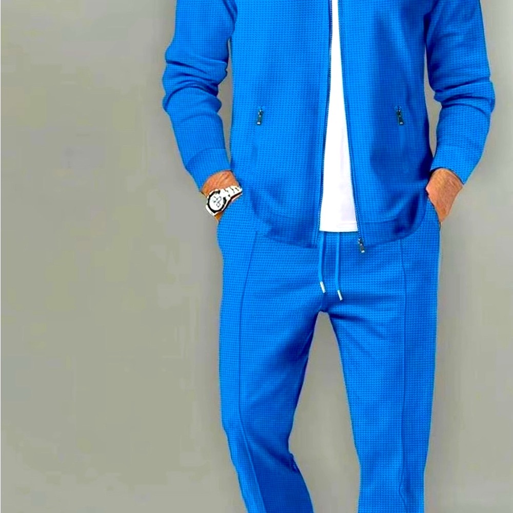 Men’s 2 piece Sporty Lounge Workout Jacket and Drawstring Pants Size Med